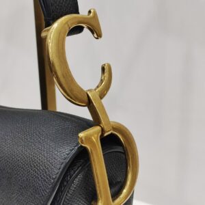 christian dior saddle black medium ghw