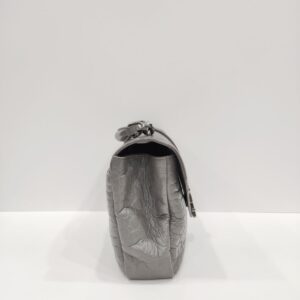 ysl college medium grey embossed croc