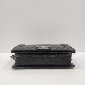 chanel leboy old medium black calfskin leather rhw series 19