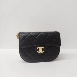 kept unused chanel caviar quilted moon bag black ghw microchipped