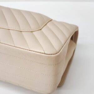 chanel medium double flap chevron caviar beige lghw series 31