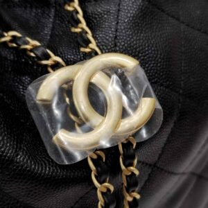 chanel c25 medium black caviar leather ghw