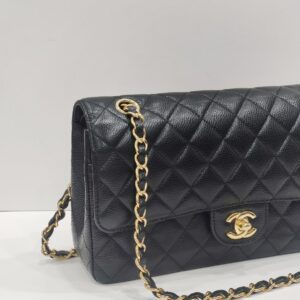 chanel double flap medium caviar leather ghw series 31