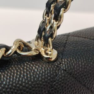 chanel kelly woc top handle microchipped black caviar ghw