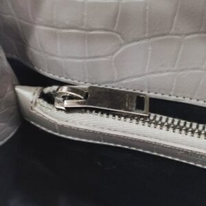 ysl college medium grey embossed croc