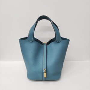 hermes picotin 22 blue jean ghw stamp b