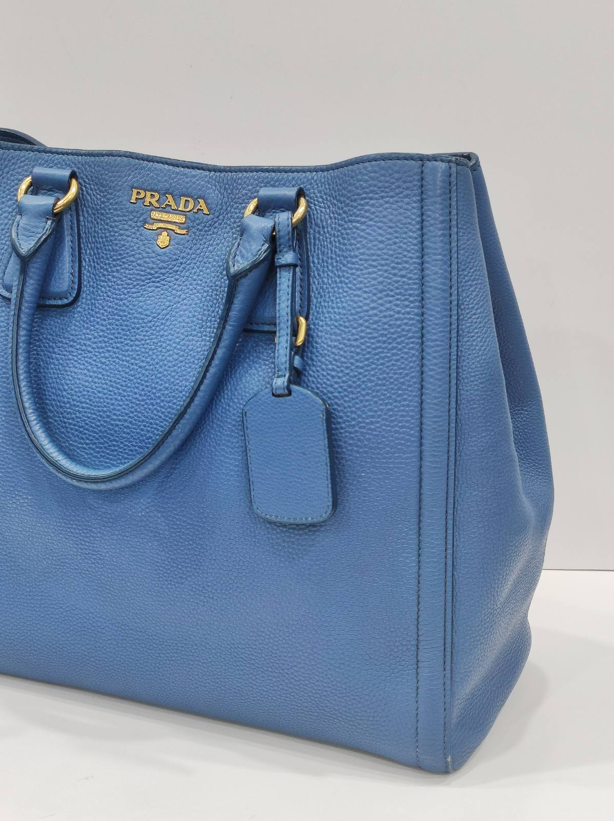 prada vitello diano leather blue tote bag prada vitello diano leather blue tote bag