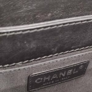 chanel leboy old medium black calfskin leather rhw series 19