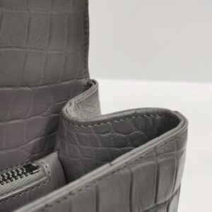 ysl college medium grey embossed croc