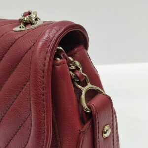 chanel red chevron quilted shoulder bag ghw series 26