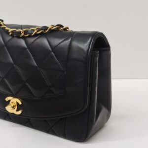 chanel vintage diana black ghw series 2