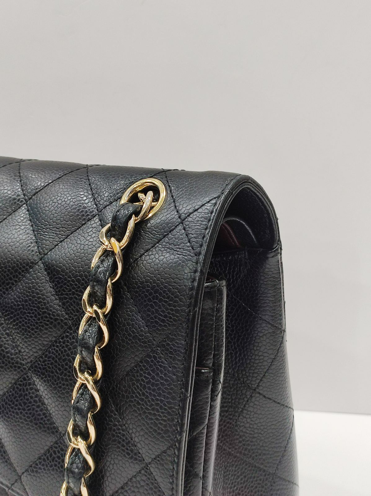 chanel double flap jumbo caviar leather black ghw series 18 chanel double flap jumbo caviar leather black ghw series 18