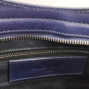 balenciaga city motorcyle dark blue/black glossy leather