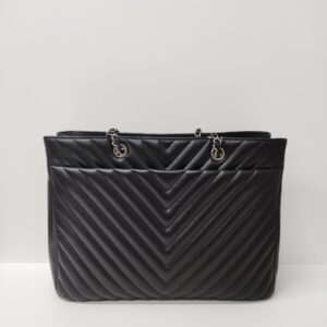 chanel shopping tote large chevron caviar series 22