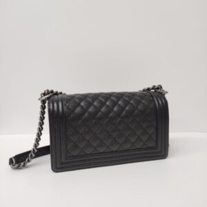 new kept unused chanel leboy old medium caviar black rhw microchipped