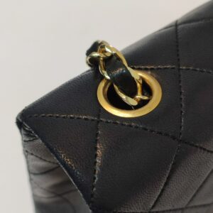 chanel vintage square flap black lambskin 24k ghw