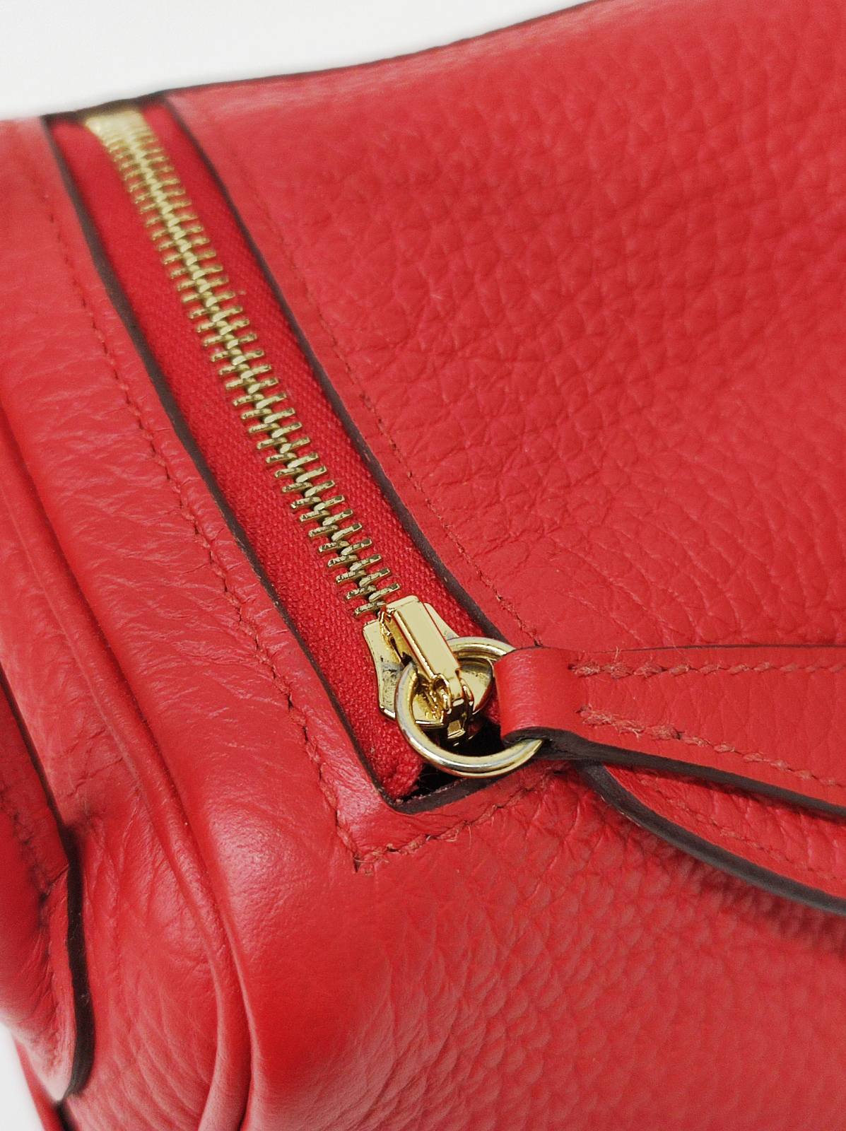 kept unused hermes mini lindy red stamp d kept unused hermes mini lindy red stamp d