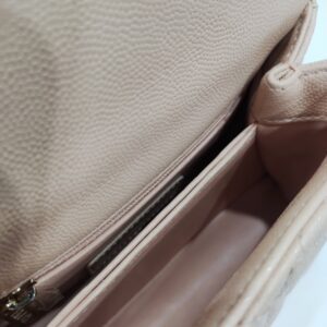 chanel coco handle mini nude caviar leather ghw series 31