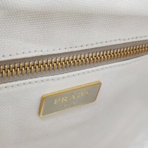 prada medium wicker and linen blend tote bag