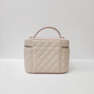 chanel vanity case light beige caviar ghw series 31