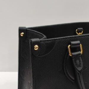lv onthego pm black monogram empreinte leather tote bag
