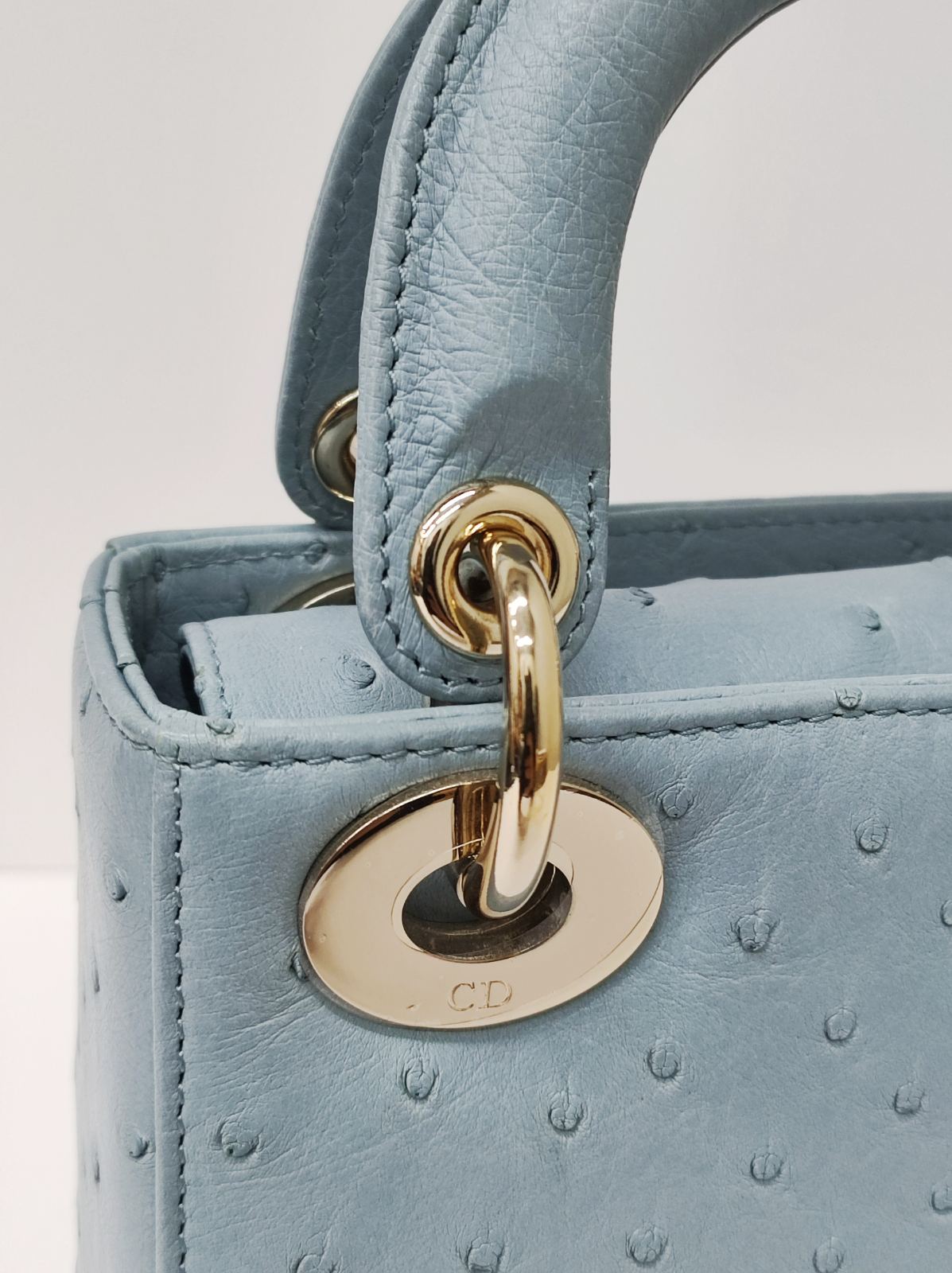 dior mini lady dior ostrich blue lghw dior mini lady dior ostrich blue lghw