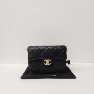 kept unused chanel caviar quilted moon bag black ghw microchipped