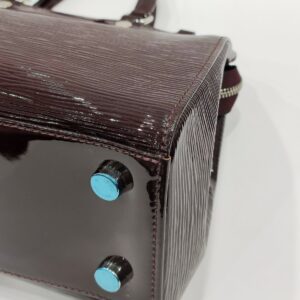 lv brea mm burgundy epi leather two way bag