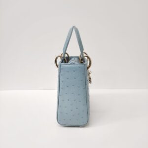 dior mini lady dior ostrich blue lghw