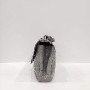 ysl college medium grey embossed croc