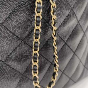 chanel c25 medium black caviar leather ghw