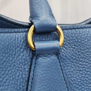 prada vitello diano leather blue tote bag