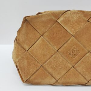 loewe suede woven basket bag tan ghw