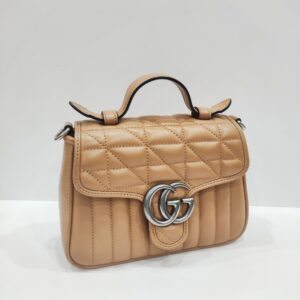 gucci gg marmont top handle bag beige small