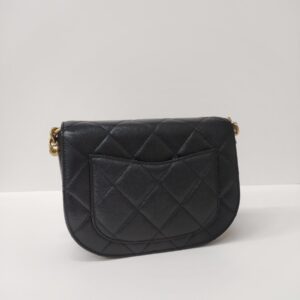 kept unused chanel caviar quilted moon bag black ghw microchipped