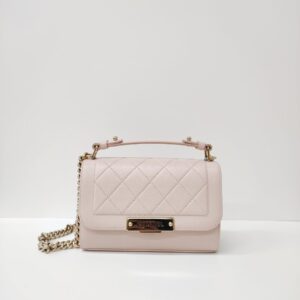 chanel soft caviar leather small click flap pink ghw series 23