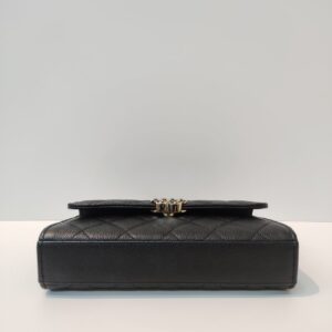 chanel kelly woc top handle microchipped black caviar ghw
