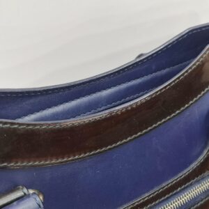 balenciaga city motorcyle dark blue/black glossy leather