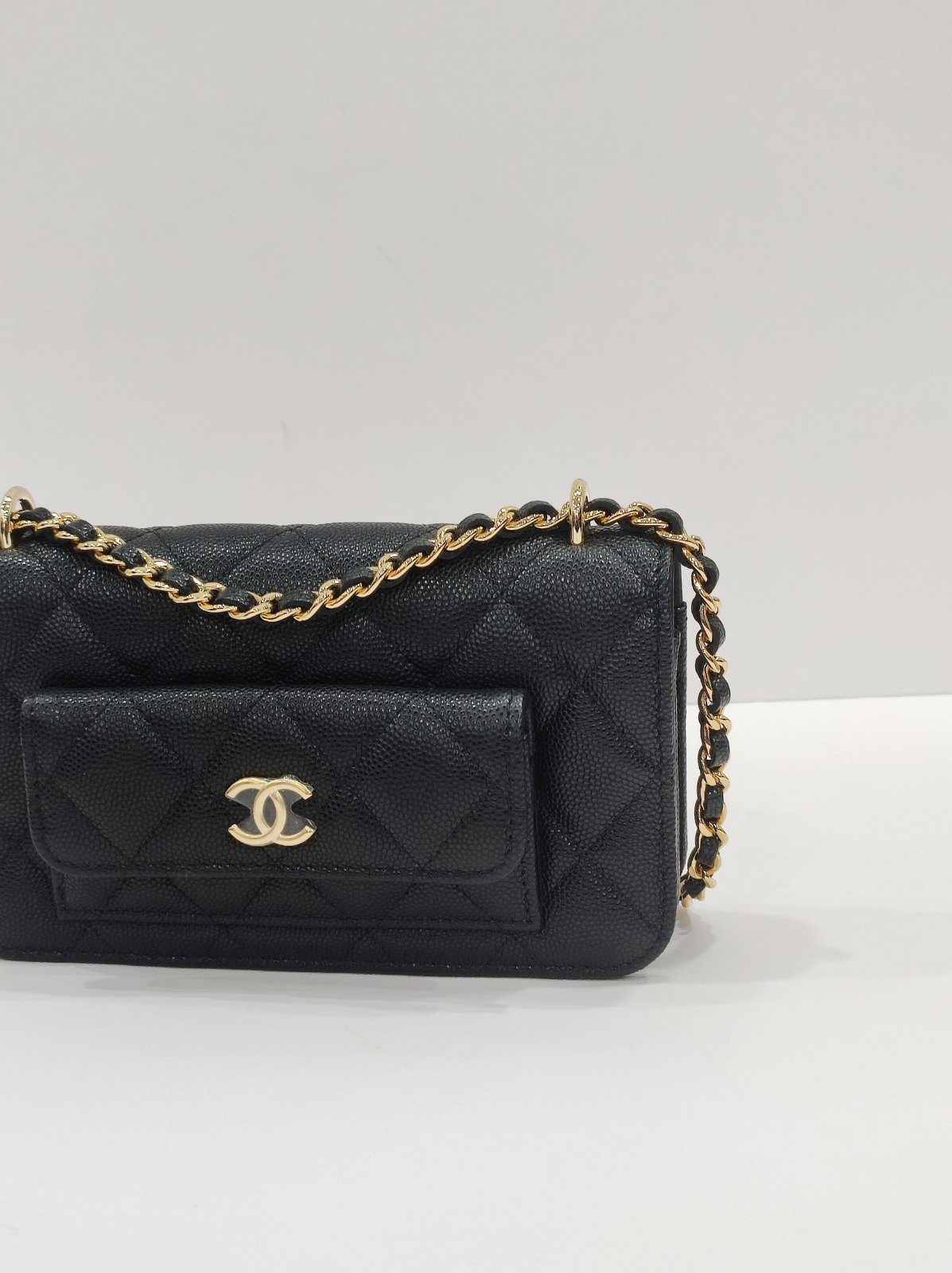 chanel pocket twins woc black caviar leather ghw chanel pocket twins woc black caviar leather ghw