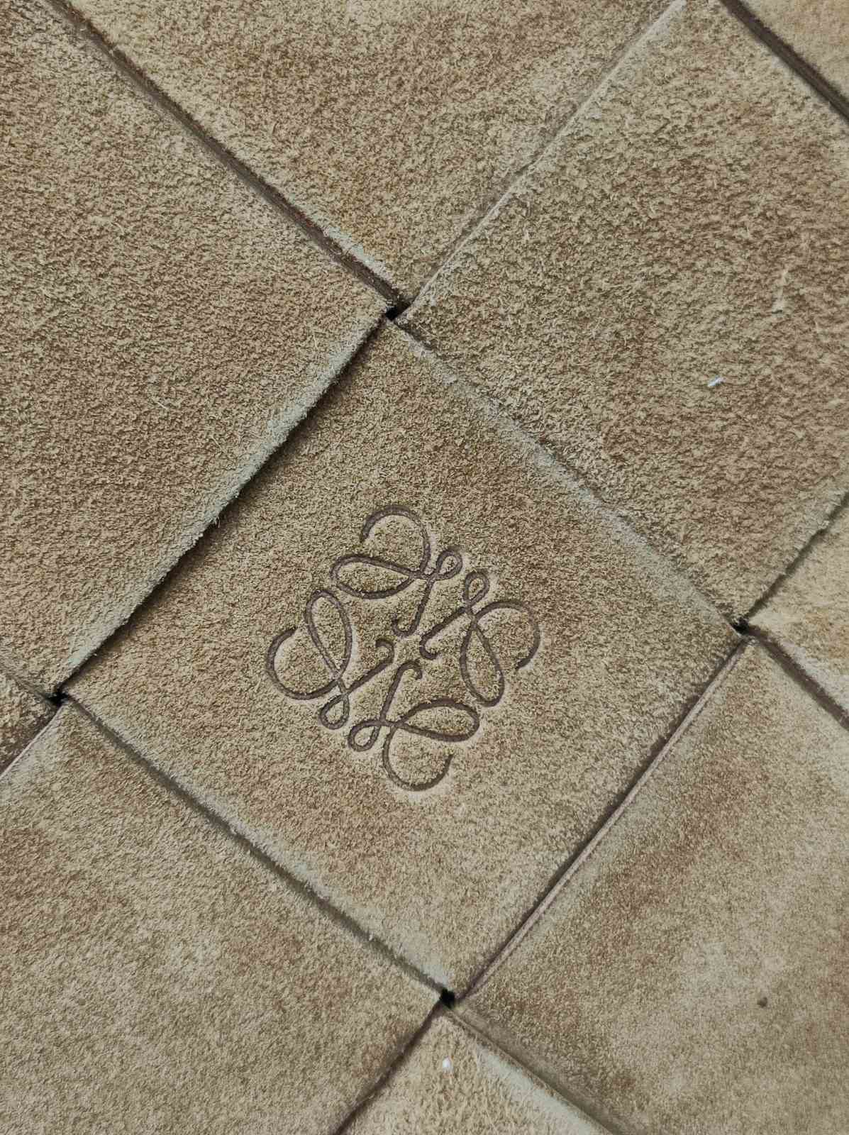 loewe suede woven basket bag tan ghw loewe suede woven basket bag tan ghw