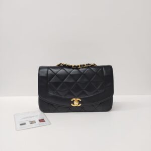 chanel vintage diana black ghw series 2