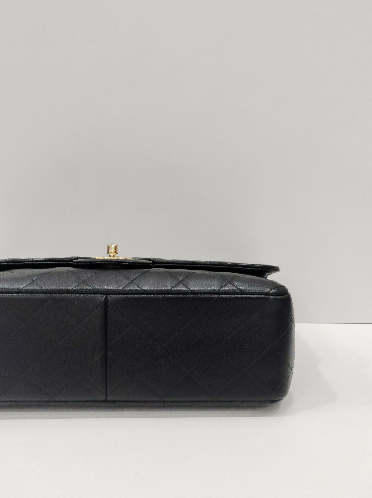 chanel double flap jumbo caviar leather black ghw series 18 chanel double flap jumbo caviar leather black ghw series 18