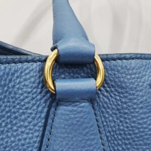 prada vitello diano leather blue tote bag