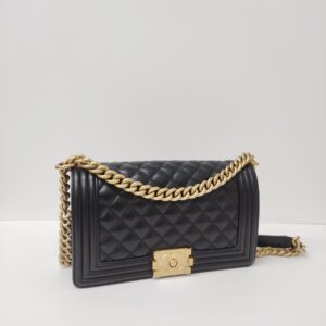 chanel leboy old medium caviar black ghw microchipped