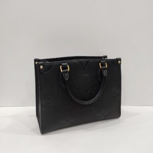 lv onthego pm black monogram empreinte leather tote bag