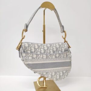 christian dior saddle medium gray ghw