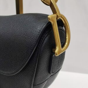 christian dior saddle black medium ghw