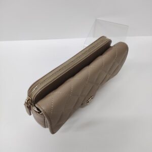 chanel woc dark beige caviar ghw microchipped