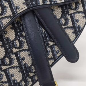 kept unused christian dior mini saddle oblique blue ghw