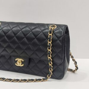 chanel double flap medium caviar leather ghw series 31